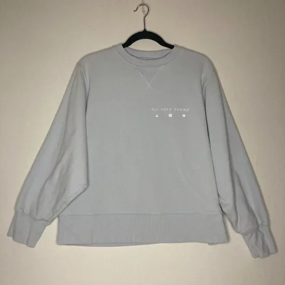 AYR All Year Round The Sweatshirt Crewneck Light Blue Small Classic 100% Cotton - Picture 2 of 12